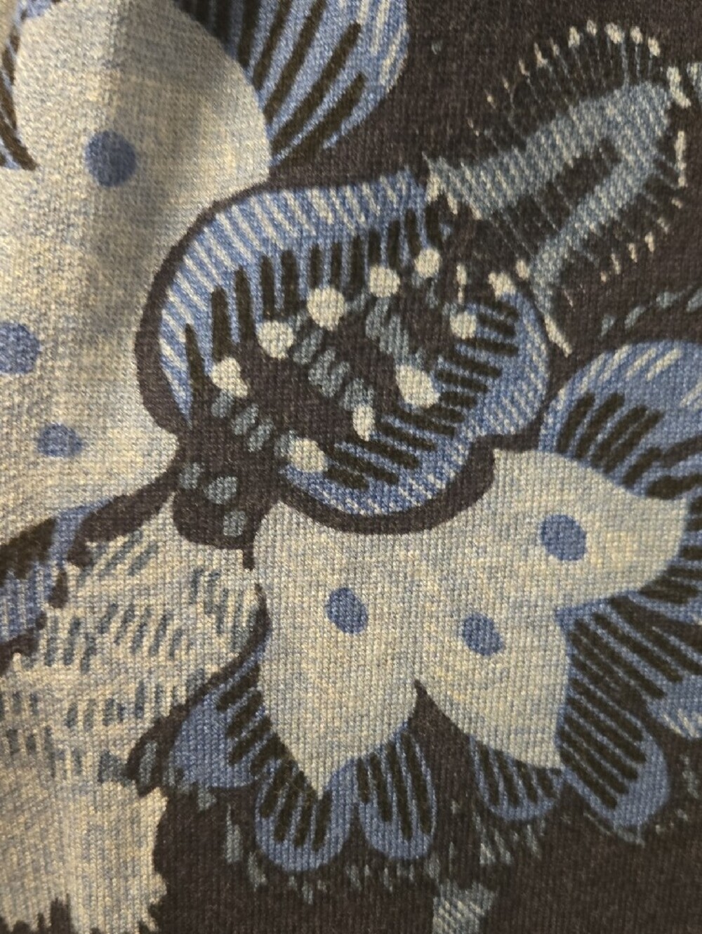 Chico's Navy Cardigan with Light Blue Floral Motif - Picture 4 of 6